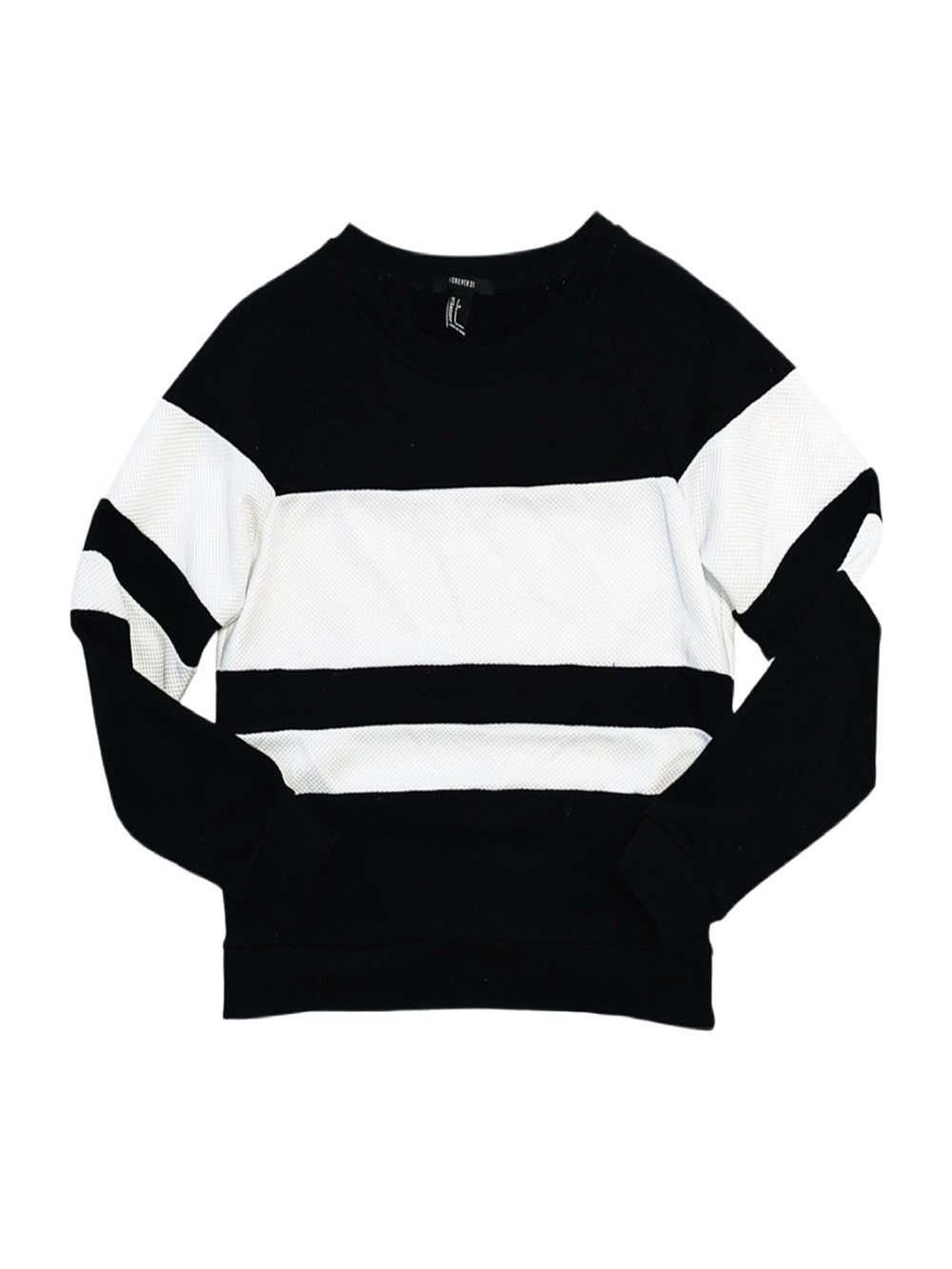 FOREVER 21 Black And White Long Sleeve Sweatshirt
